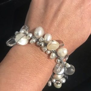 Silpada Silver, Crystal & Pearl Bracelet